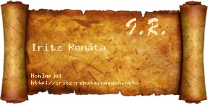 Iritz Renáta névjegykártya